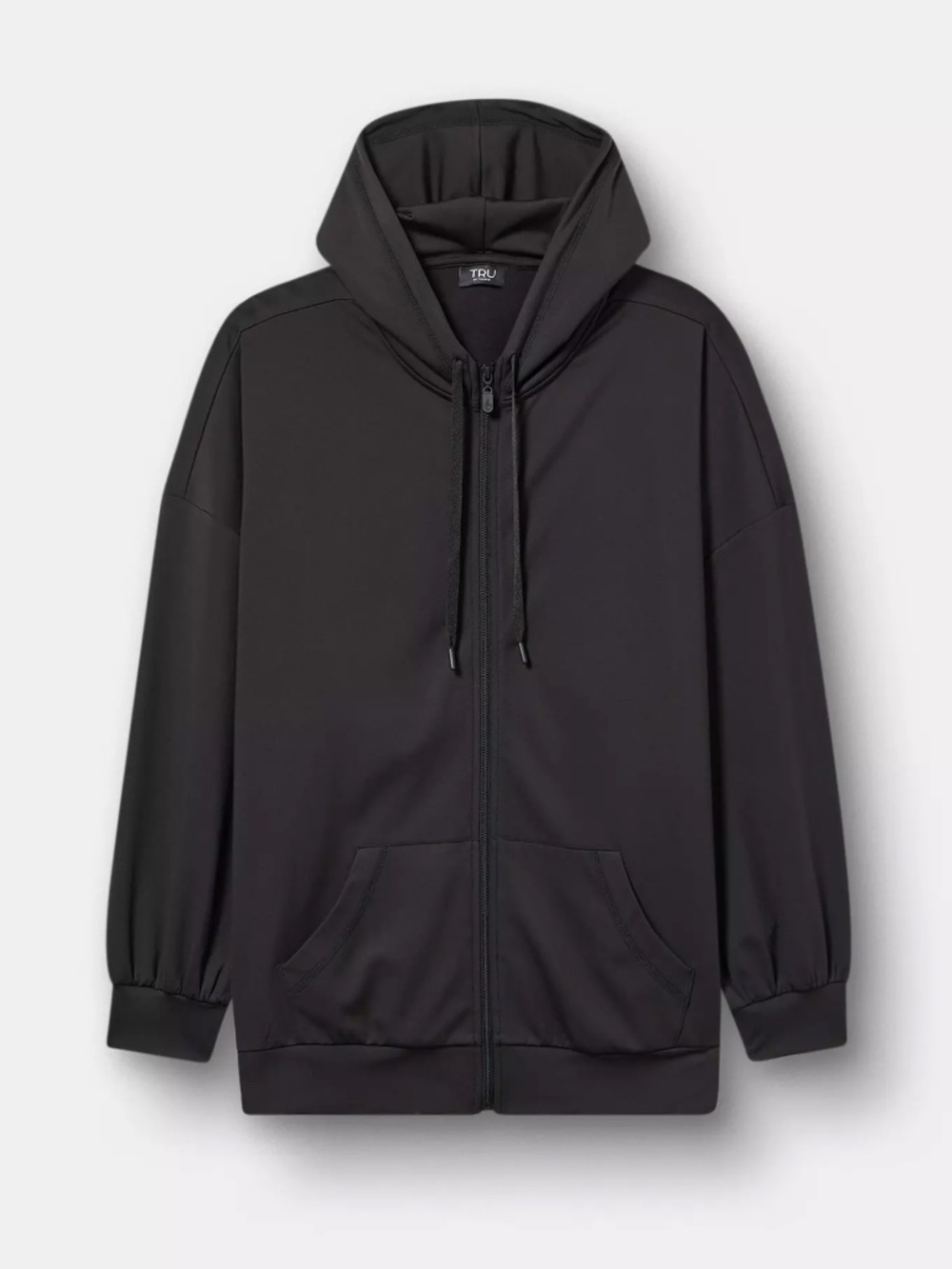 Torrid Jacket 3X TRU Black Full Zip Hooded Tech Fleece Sweatshirt Top Active NWT